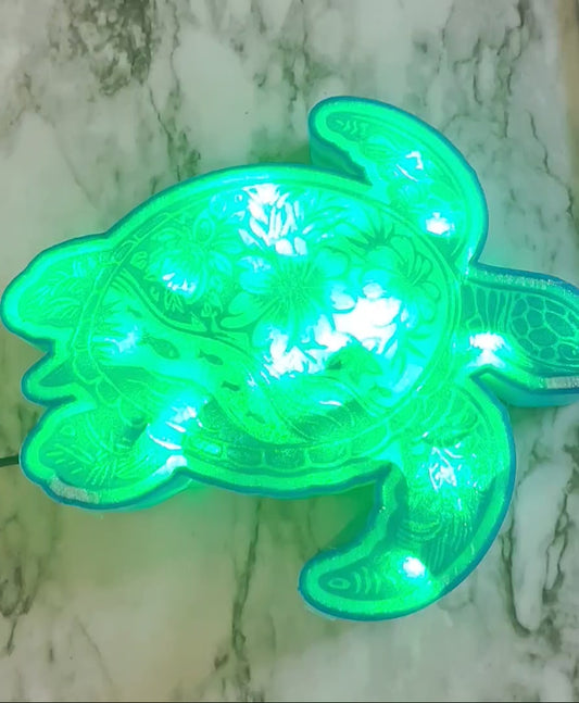 Save my sea turtles LED light up sign desktop or wall hog