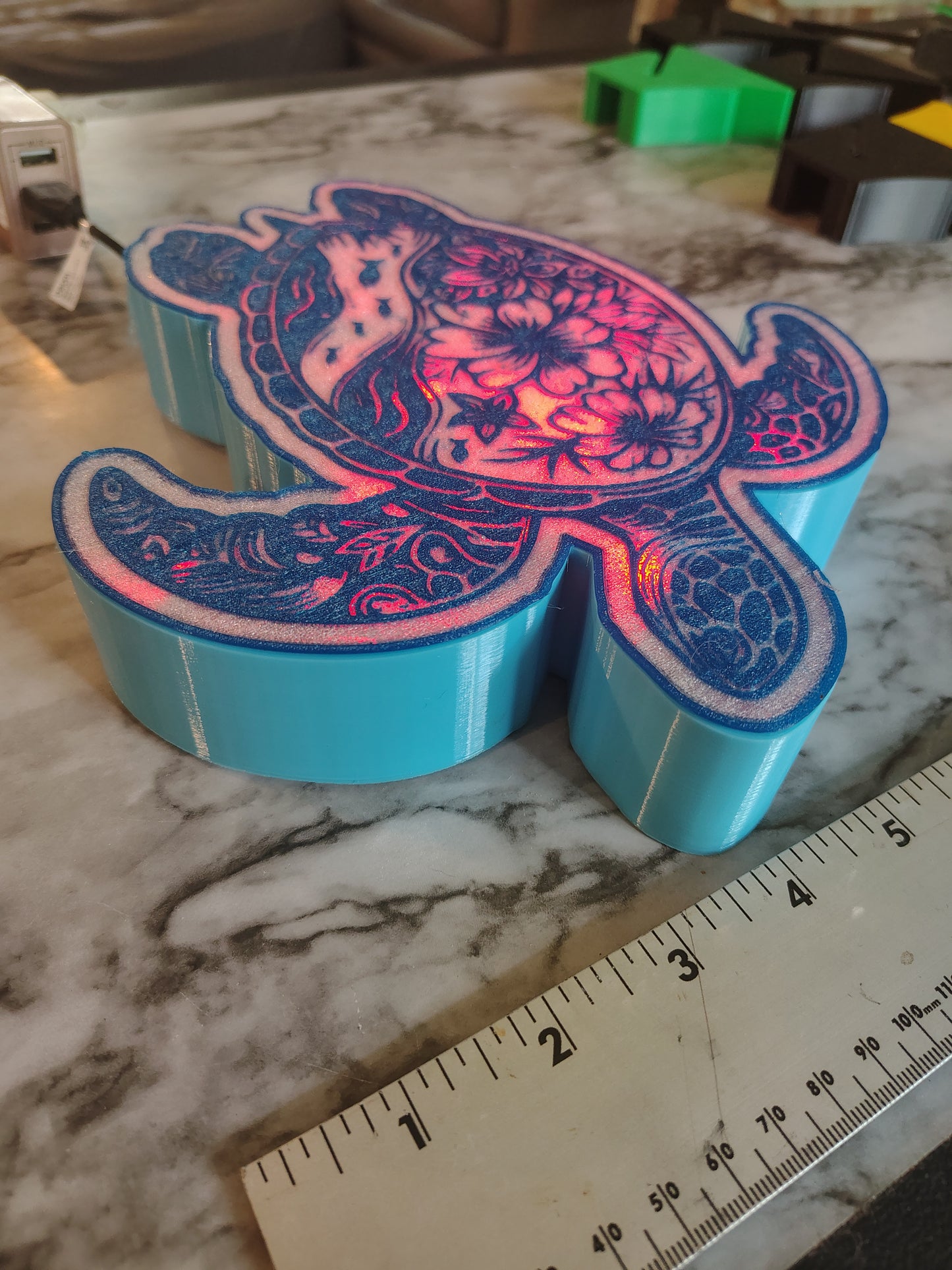Save my sea turtles LED light up sign desktop or wall hog