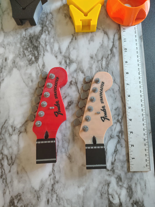 Vintage electric guitar headstock key holder for entryway red or wood color