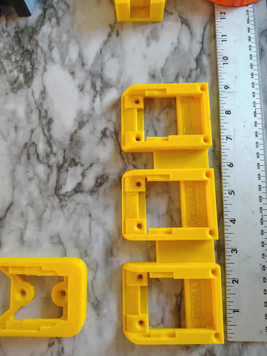 Battery holder storage DeWalt cordless tools wall or under counter