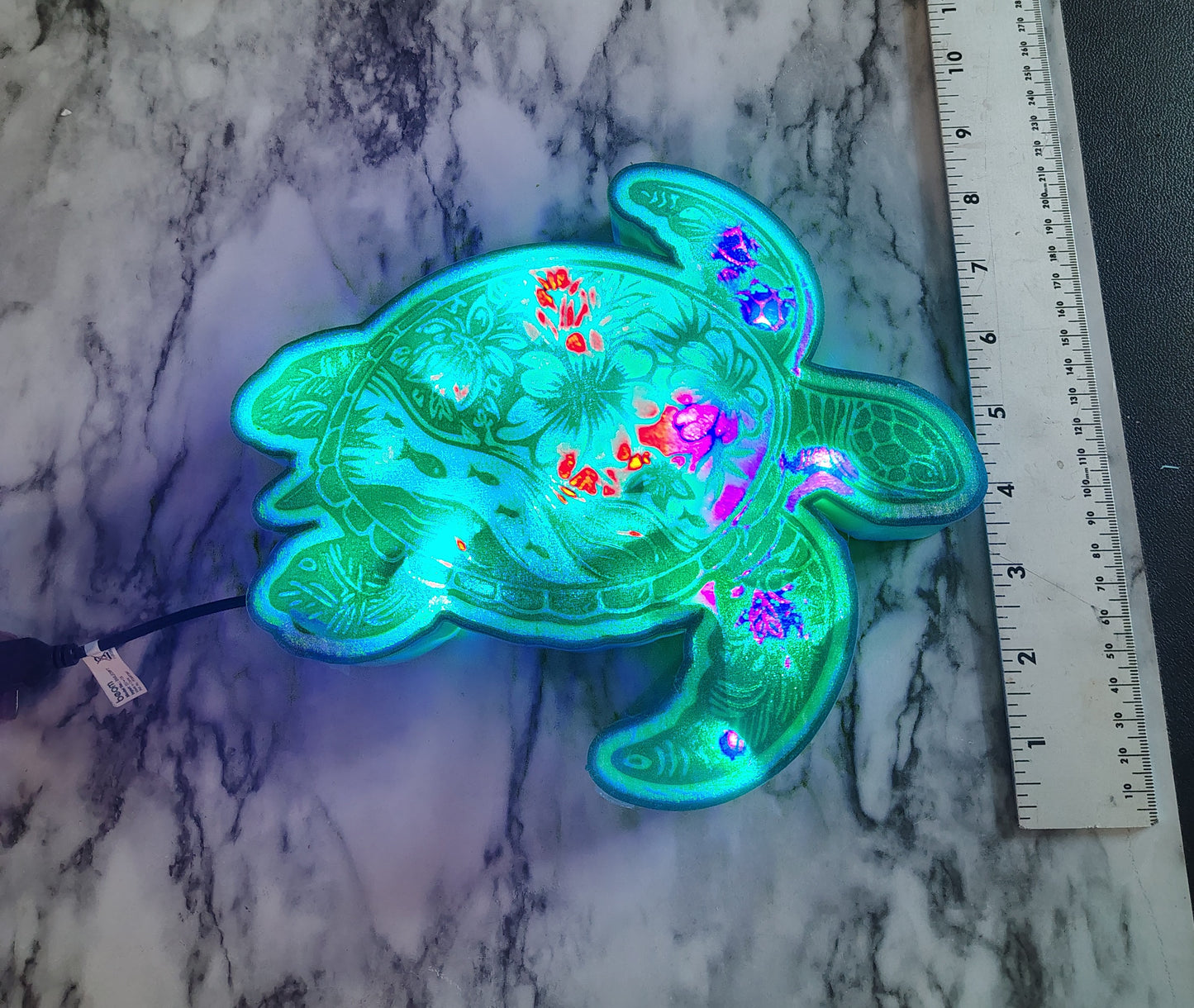 Save my sea turtles LED light up sign desktop or wall hog