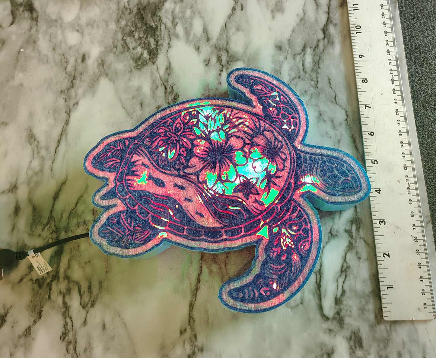 Save my sea turtles LED light up sign desktop or wall hog