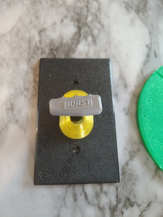 Hot rod light switch plate cover for the man cave bang them gears with the hurst plate light shifter